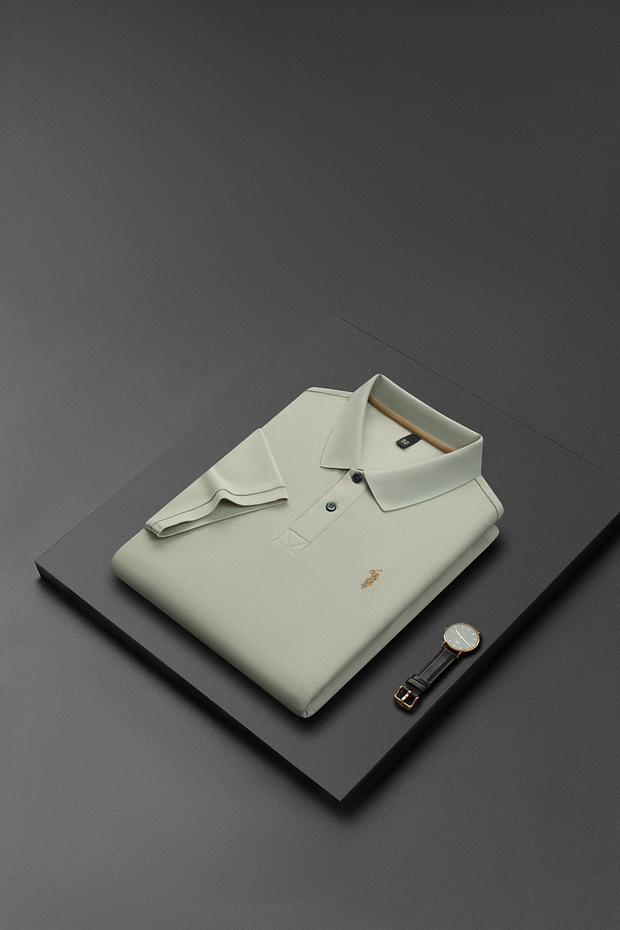 Men's Premium 220GSM Hexagonal Pearl Mercerized Cotton Polo Shirt Embroidered Summer Collection | 8561