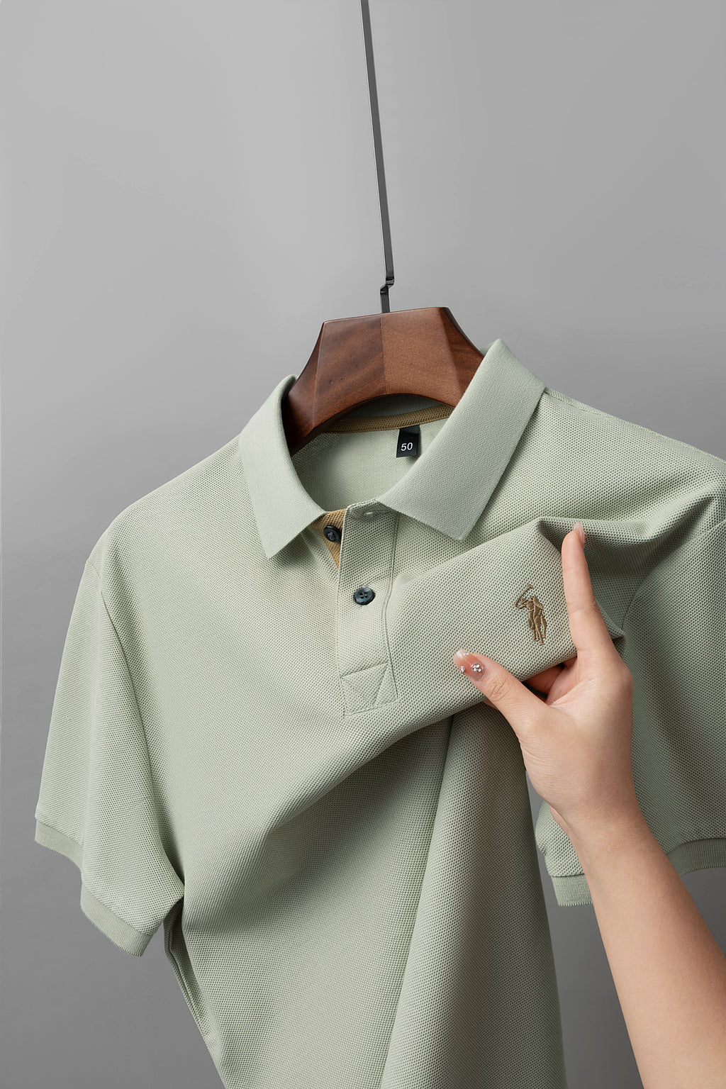 Men's Premium 220GSM Hexagonal Pearl Mercerized Cotton Polo Shirt Embroidered Summer Collection | 8561