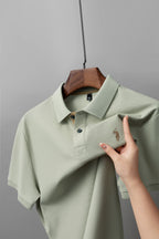 Men's Premium 220GSM Hexagonal Pearl Mercerized Cotton Polo Shirt Embroidered Summer Collection | 8561