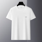 Men's Antibacterial Cooling Cotton T-Shirt - Summer Slim-Fit Round Neck Ice Silk Top | 6550
