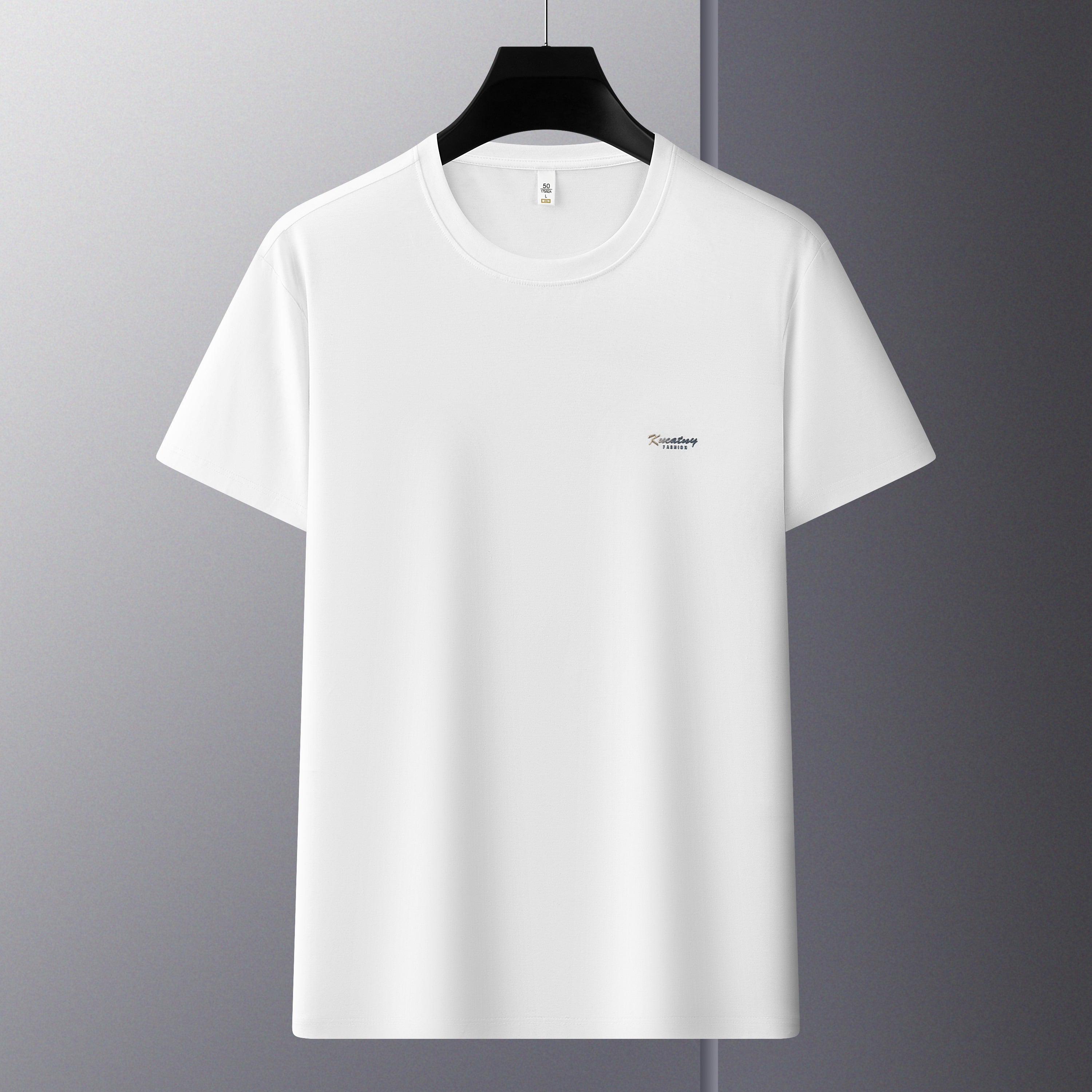 Men's Antibacterial Cooling Cotton T-Shirt - Summer Slim-Fit Round Neck Ice Silk Top | 6550