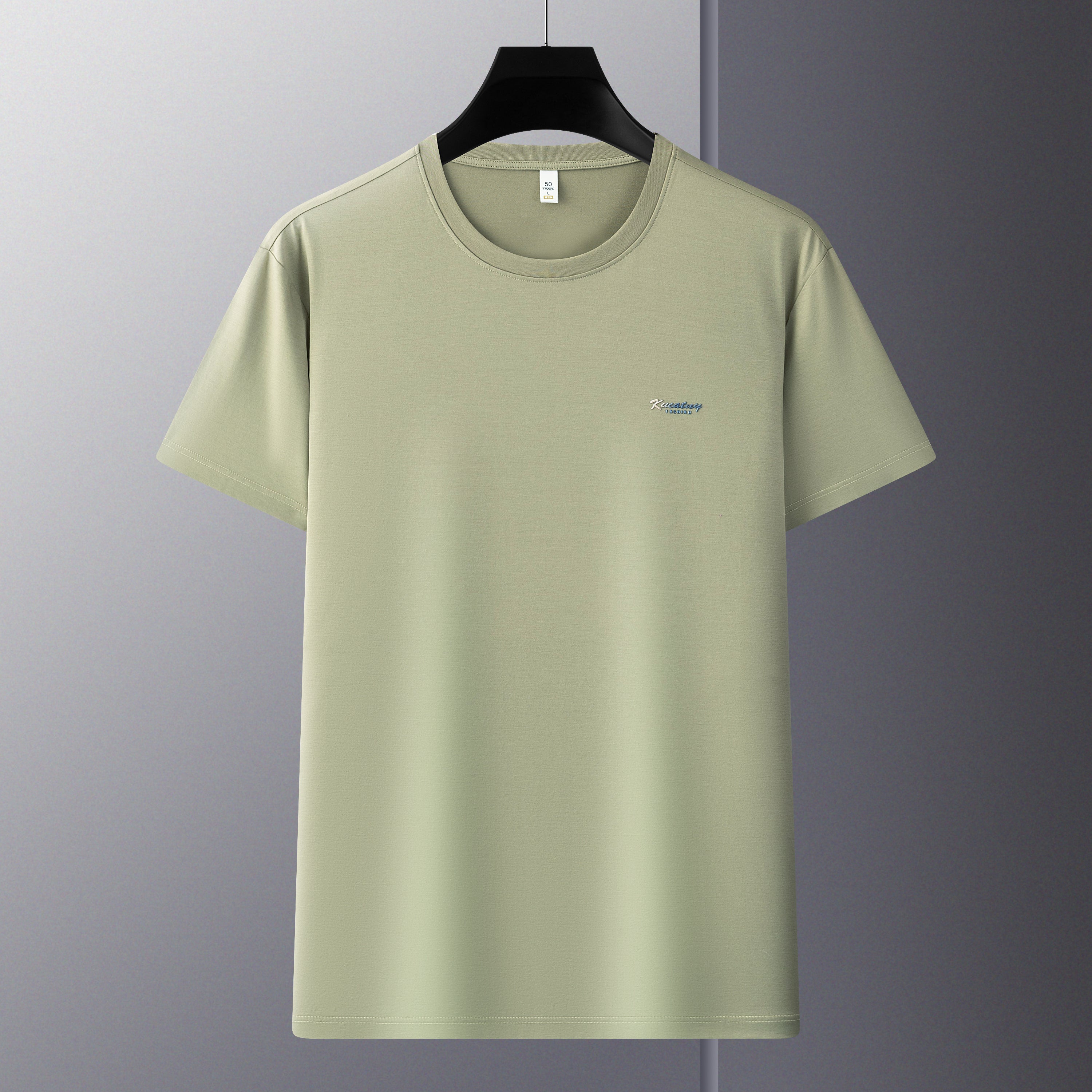 Men's Antibacterial Cooling Cotton T-Shirt - Summer Slim-Fit Round Neck Ice Silk Top | 6550