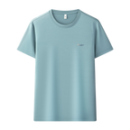 Men's Antibacterial Cooling Cotton T-Shirt - Summer Slim-Fit Round Neck Ice Silk Top | 6550
