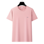 Men's Antibacterial Cooling Cotton T-Shirt - Summer Slim-Fit Round Neck Ice Silk Top | 6550