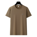 Men's Antibacterial Cooling Cotton T-Shirt - Summer Slim-Fit Round Neck Ice Silk Top | 6550