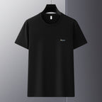 Men's Antibacterial Cooling Cotton T-Shirt - Summer Slim-Fit Round Neck Ice Silk Top | 6550