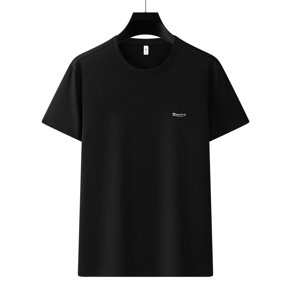 Men's Antibacterial Cooling Cotton T-Shirt - Summer Slim-Fit Round Neck Ice Silk Top | 6550