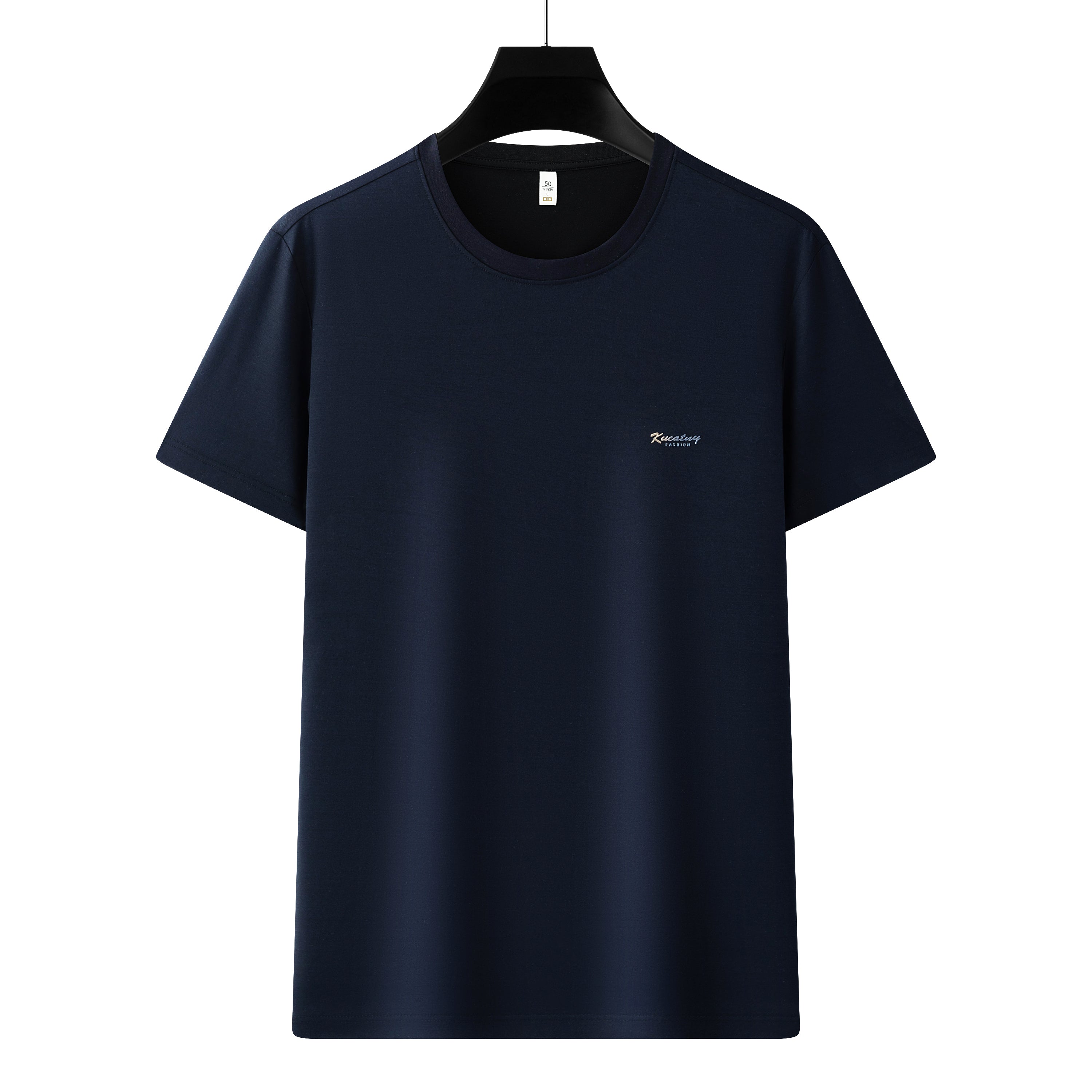 Men's Antibacterial Cooling Cotton T-Shirt - Summer Slim-Fit Round Neck Ice Silk Top | 6550