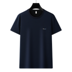 Men's Antibacterial Cooling Cotton T-Shirt - Summer Slim-Fit Round Neck Ice Silk Top | 6550