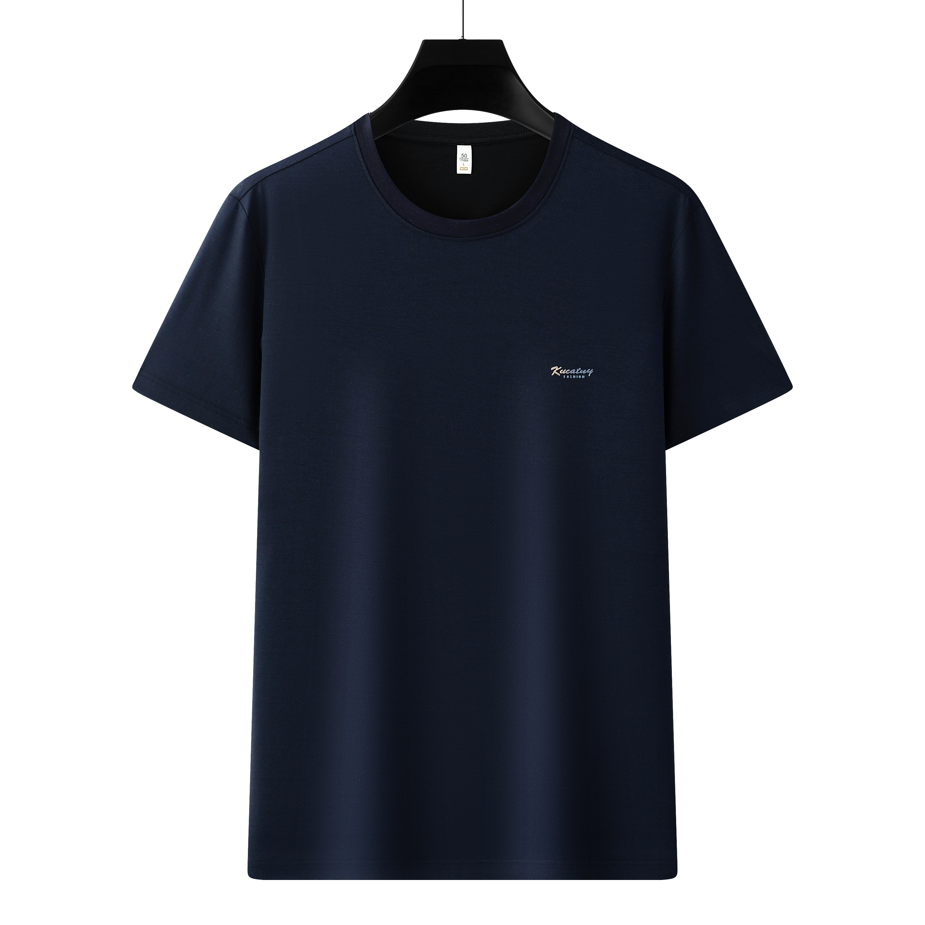 Men's Antibacterial Cooling Cotton T-Shirt - Summer Slim-Fit Round Neck Ice Silk Top | 6550