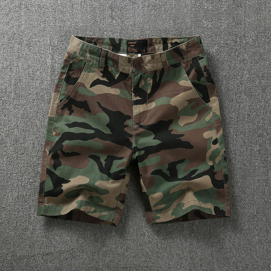 Short cargo ample coupe slim pour homme, style américain, style camouflage, été | 2301 