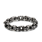 Men’s Stainless Steel Skull Bracelet Punk Motorcycle Ghost Head Design Titanium Steel Bracelet | KB120968-BDJX