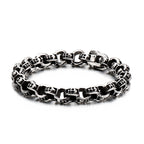 Men’s Stainless Steel Skull Bracelet Punk Motorcycle Ghost Head Design Titanium Steel Bracelet | KB120968-BDJX