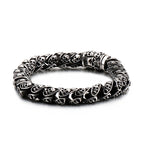 Men’s Stainless Steel Skull Bracelet Punk Motorcycle Ghost Head Design Titanium Steel Bracelet | KB120968-BDJX