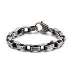 Men’s Stainless Steel Skull Bracelet Punk Motorcycle Ghost Head Design Titanium Steel Bracelet | KB120968-BDJX