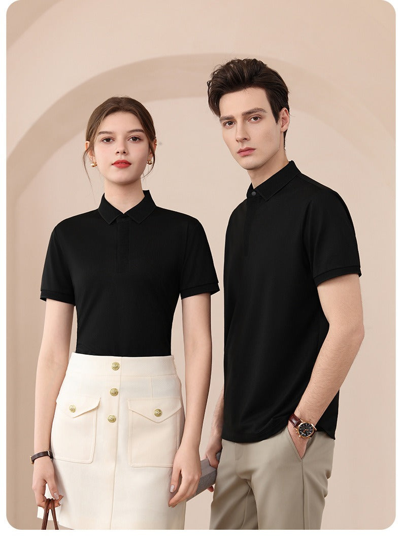 Premium Silk-Blend Polo Shirt for Men & Women – Antibacterial, Hidden Buttons, Lightweight Summer 2025 Style | L11-8318