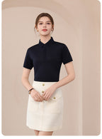 Premium Silk-Blend Polo Shirt for Men & Women – Antibacterial, Hidden Buttons, Lightweight Summer 2025 Style | L11-8318