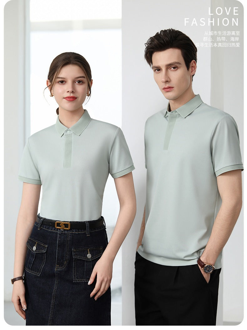 Premium Silk-Blend Polo Shirt for Men & Women – Antibacterial, Hidden Buttons, Lightweight Summer 2025 Style | L11-8318