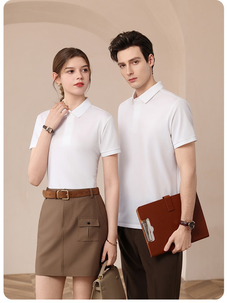 Premium Silk-Blend Polo Shirt for Men & Women – Antibacterial, Hidden Buttons, Lightweight Summer 2025 Style | L11-8318
