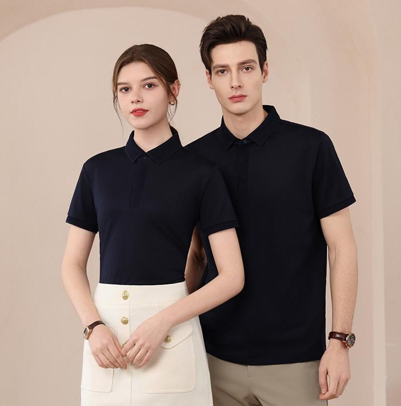 Premium Silk-Blend Polo Shirt for Men & Women – Antibacterial, Hidden Buttons, Lightweight Summer 2025 Style | L11-8318