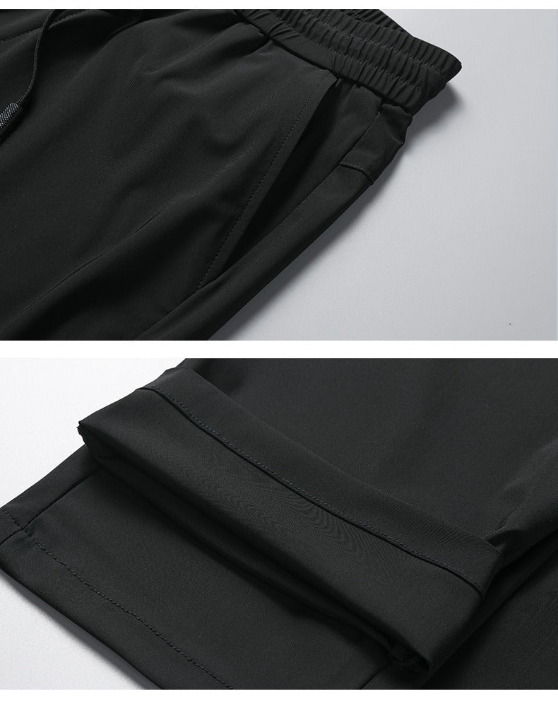 Men’s Quick-Dry Ice Silk Summer Jogger Pants | Lightweight Breathable Straight-Leg Active Trousers | L19-6601