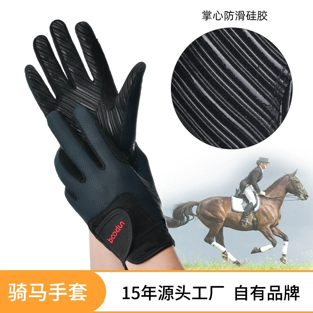 Boodun Equestrian Gloves – Anti-Slip Full Finger Riding Polo Gloves | L221727
