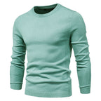 Men’s Thickened Slim Fit Knit Sweater – Crew Neck Pullover with Subtle Shine | LOW001