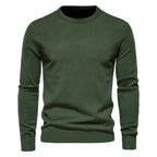 Men’s Thickened Slim Fit Knit Sweater – Crew Neck Pullover with Subtle Shine | LOW001