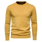Men’s Thickened Slim Fit Knit Sweater – Crew Neck Pullover with Subtle Shine | LOW001