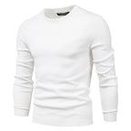 Men’s Thickened Slim Fit Knit Sweater – Crew Neck Pullover with Subtle Shine | LOW001