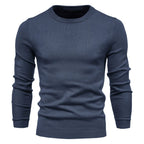 Men’s Thickened Slim Fit Knit Sweater – Crew Neck Pullover with Subtle Shine | LOW001