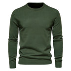 Men’s Thickened Slim Fit Knit Sweater – Crew Neck Pullover with Subtle Shine | LOW001