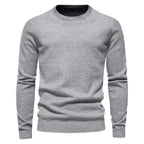 Men’s Thickened Slim Fit Knit Sweater – Crew Neck Pullover with Subtle Shine | LOW001