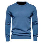 Men’s Thickened Slim Fit Knit Sweater – Crew Neck Pullover with Subtle Shine | LOW001