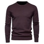 Men’s Thickened Slim Fit Knit Sweater – Crew Neck Pullover with Subtle Shine | LOW001