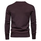 Men’s Thickened Slim Fit Knit Sweater – Crew Neck Pullover with Subtle Shine | LOW001
