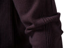 Men’s Thickened Slim Fit Knit Sweater – Crew Neck Pullover with Subtle Shine | LOW001