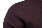 Men’s Thickened Slim Fit Knit Sweater – Crew Neck Pullover with Subtle Shine | LOW001
