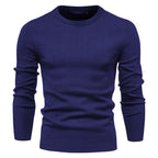 Men’s Thickened Slim Fit Knit Sweater – Crew Neck Pullover with Subtle Shine | LOW001