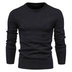 Men’s Thickened Slim Fit Knit Sweater – Crew Neck Pullover with Subtle Shine | LOW001