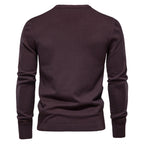 Men’s Thickened Slim Fit Knit Sweater – Crew Neck Pullover with Subtle Shine | LOW001