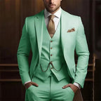 Premium 3-Piece Suit Set | Men’s Wedding & Banquet Suit with Vest | Tailored Fit Formal Wear in 20 Colors