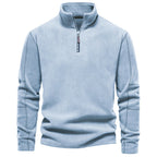 Men’s Fleece Pullover Sweatshirts | Autumn-Winter 2025 Europe Fashion | Half-Zip Stand Collar Tops | HD08