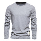 Men's Casual Slim Fit Pullover Solid Color Long Sleeve T- Shirts | 2301