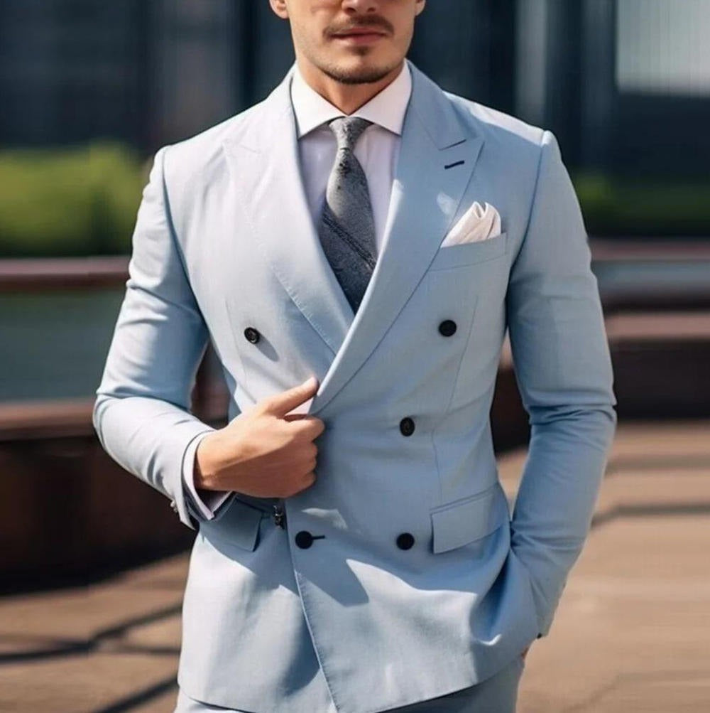 Men's Premium 2pcs Suits – Formal Wedding Groom Attire in Multiple Colors