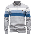 Men’s Half-Zip Mock Neck Knitted Sweater – Slim Fit Pullover for Autumn & Winter | Y245