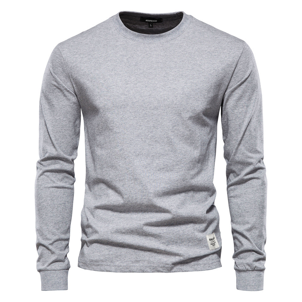 Men’s Oversized Long Sleeve T-Shirt – Casual Streetwear Cotton Crewneck Top for Everyday Style | AX601