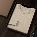 Men's Premium Cashmere Blend Sweater Chunky Knit Crew Neck Pullover Winter Warm Relaxed Fit Knitwear | JW-039