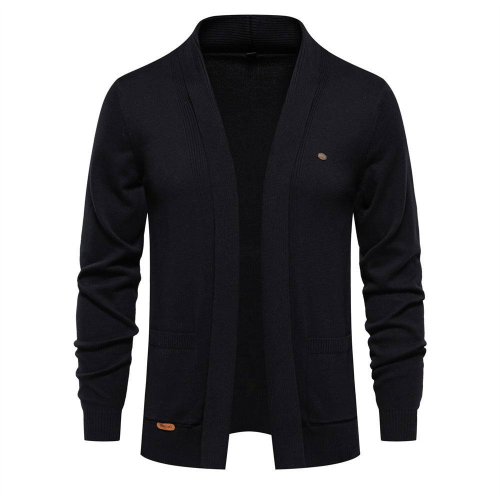 Men’s Urban Style V-Neck Cardigan – High-Quality Cotton Knit Sweater | M506