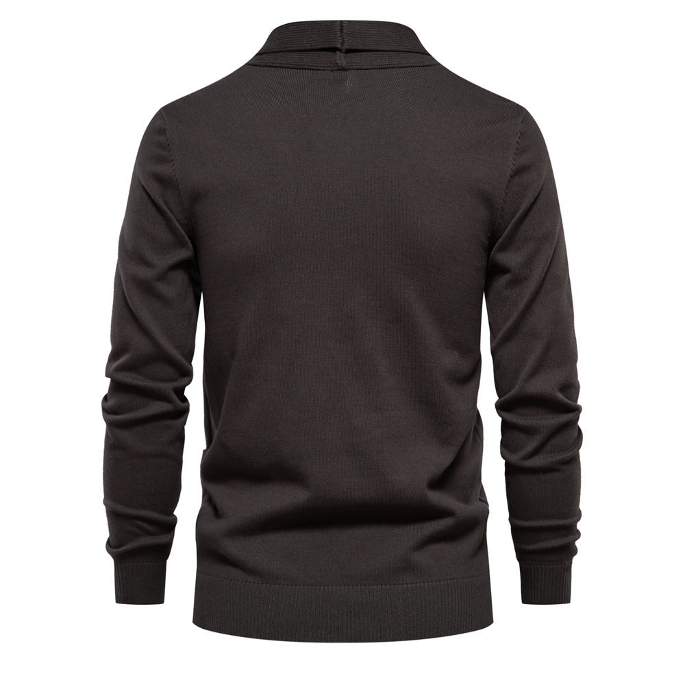 Men’s Urban Style V-Neck Cardigan – High-Quality Cotton Knit Sweater | M506